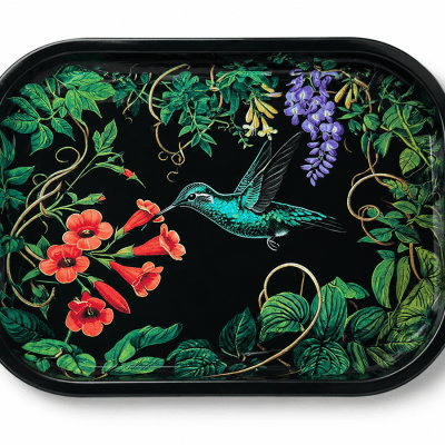 Hummingbird Vines  Metal Tray
