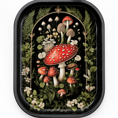 Mushroom Forest Metal Tray