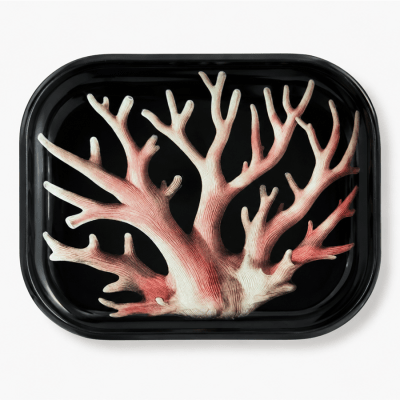 Peach Coral Metal Tray