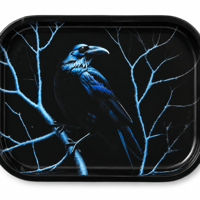 Raven Frost Flat Metal Tray