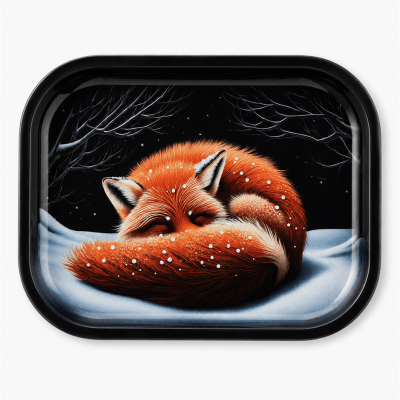 Sleeping Fox Metal Tray