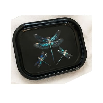 Three Dragonflies Metal Tray