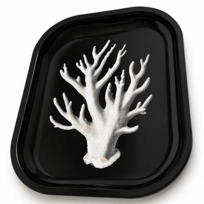 White Coral Metal Tray