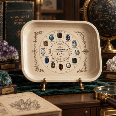 Twelve Jewels Birthstone Wheel Metal Tray