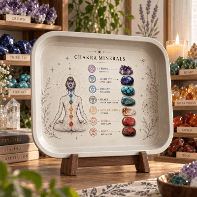 Seven Centers Chakra Mineral Metal Tray
