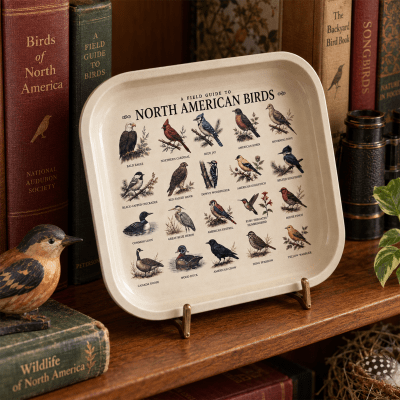 North American Birds Field Guide Metal Tray