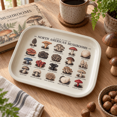 Woodland Forager North American Mushroom Metal Tray