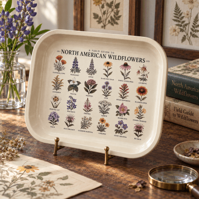 Wildflower Almanac North American Blooms Metal Tray