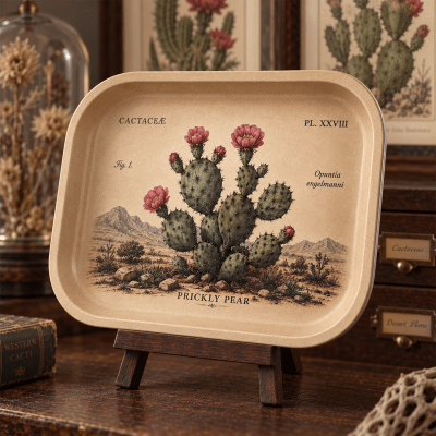 Desert Rose Prickly Pear Metal Tray