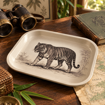 Wild Majesty Tiger Study Metal Tray