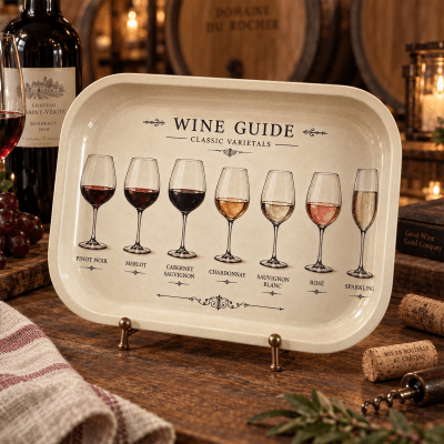 Sommelier's Palette Wine Guide Metal Tray