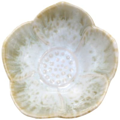 Lotus Cup Olive on Ecru Ceramic