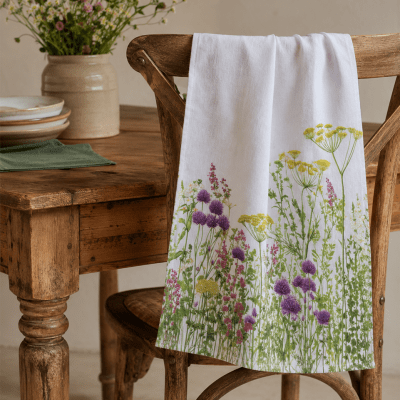 Wildflower Meadow Flour Sack Tea Towel