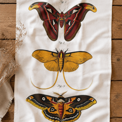 Vintage Moth Flour Sack Tea Towel