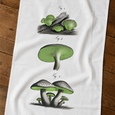 Bioluminescent Mushrooms Flour Sack Tea Towel