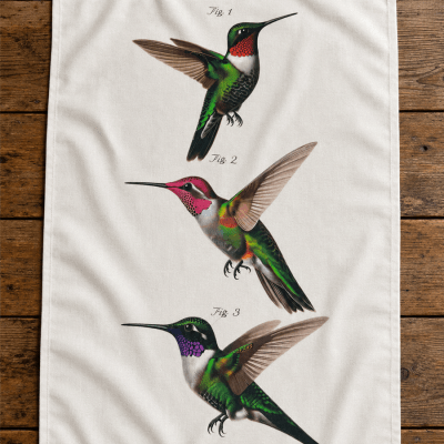 Hummingbird Flour Sack Tea Towel