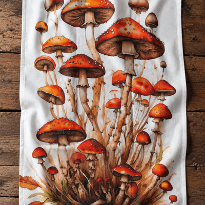 Tea Towel Fantasy Mushroom