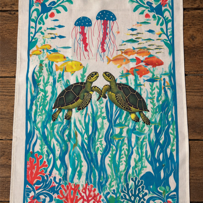 Tea Towel Under Sea Turtle
