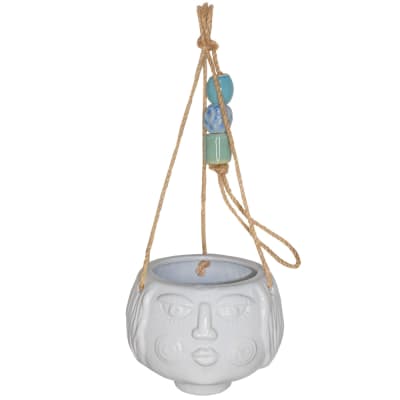 Maya Hanging Planter White Ceramic