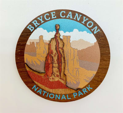 Bryce Canyon Round Wood Magnet