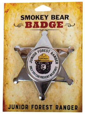 Smokey Bear Sheriff Badge Pin