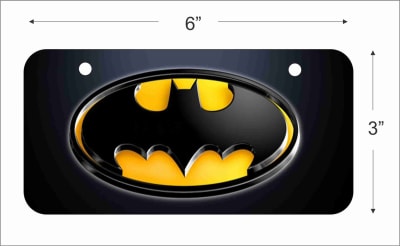 Batman Mini License Plate for Bicycles, Bikes, Wheelchairs, Golf Carts personalized with your design custom vanity Decorative plate