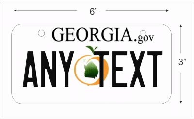 Georgia state Mini License Plate for Bicycles, Bikes, Wheelchairs, Golf Carts personalized for you. can also be used as a door sign.