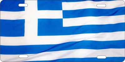 Greek flag personalized novelty front license plate Decorative vanity car tag