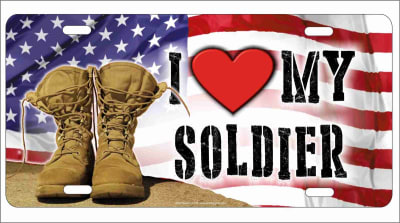 I love my soldier personalized novelty front license plate Decorative vanity car tag