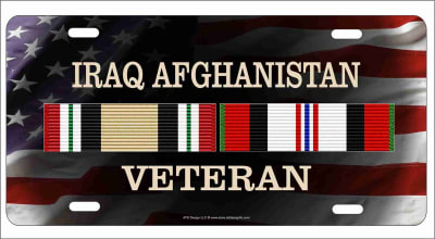 Iraq Afghanistan Campaign veteran personalized novelty license plate
