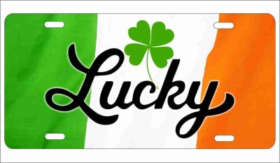 Lucky shamrock Ireland Flag novelty license plate decorative vanity aluminum sign