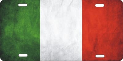personalized Italian flag license plate