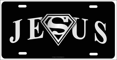 Jesus Superman novelty front license plate Decorative Vanity Car Tag