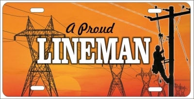 A Proud Lineman personalized novelty front license plate Decorative car tag