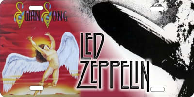 Led Zeppelin Swan Song custom car tag