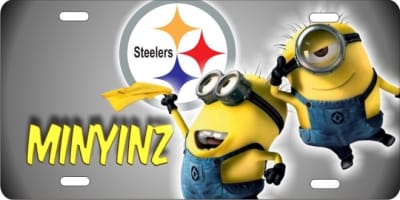 Minyinz Pittsburgh minions personalized novelty front license plate Decorative Car Tag Custom License Plates, Personalized License Plates, Decorative License Plates, Front License Plates, Car Tags, airbrush