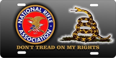 personalized novelty license plate NRA DON'T TREAD ON Me
