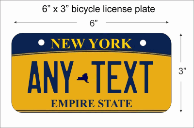 New York empire state Mini License Plate for Bicycles