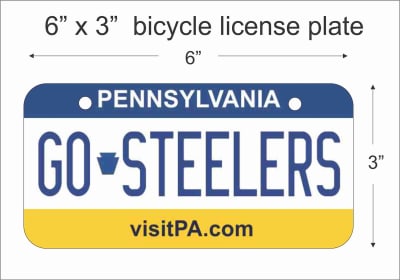 Pennsylvania state Mini License Plate for Bicycles, Bikes, Wheelchairs, Golf Carts personalized for you. can also be used as a door sign.