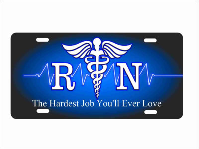 Registered nurse the hardest job you'll ever love novelty license plate decorative vanity aluminum sign car tag