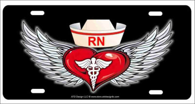registered nurse logo custom car tag Custom License Plates, Personalized License Plates, Decorative License Plates, Front License Plates, Car Tags, airbrush