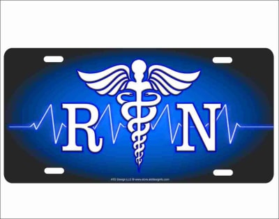 registered nurse logo custom car tag Custom License Plates, Personalized License Plates, Decorative License Plates, Front License Plates, Car Tags, airbrush