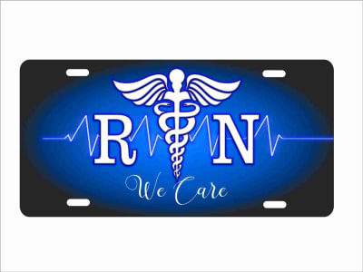 Registered nurse we care novelty license plate decorative vanity aluminum sign car tag