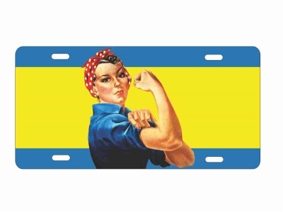Rosie the riveter personalized license plate
