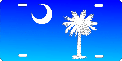 South Carolina flag Custom License Plates, Personalized License Plates, Decorative License Plates, Front License Plates, Car Tags, airbrush