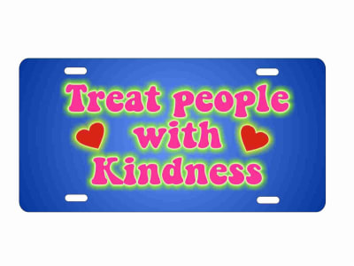 Treat people with kindness Hippie art novelty license plate decorative vanity aluminum sign