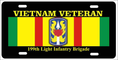 Vietnam veteran 199th Light Infantry Brigade personalized novelty Front license plate Decorative Aluminum Sign car tag Custom License Plates, Personalized License Plates, Decorative License Plates, Front License Plates, Car Tags, airbrush