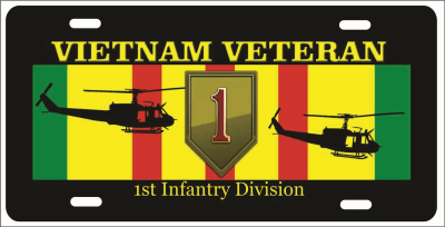 Vietnam veteran 1st Infantry Division personalized novelty Front license plate Decorative Aluminum Sign car tag
