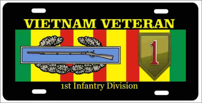 Vietnam veteran 1st Infantry Division personalized novelty Front license plate Decorative Aluminum Sign car tag Custom License Plates, Personalized License Plates, Decorative License Plates, Front License Plates, Car Tags, airbrush