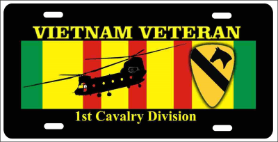 Vietnam veteran 1st cavalry Division personalized novelty Front license plate Decorative Aluminum Sign car tag Custom License Plates, Personalized License Plates, Decorative License Plates, Front License Plates, Car Tags, airbrush